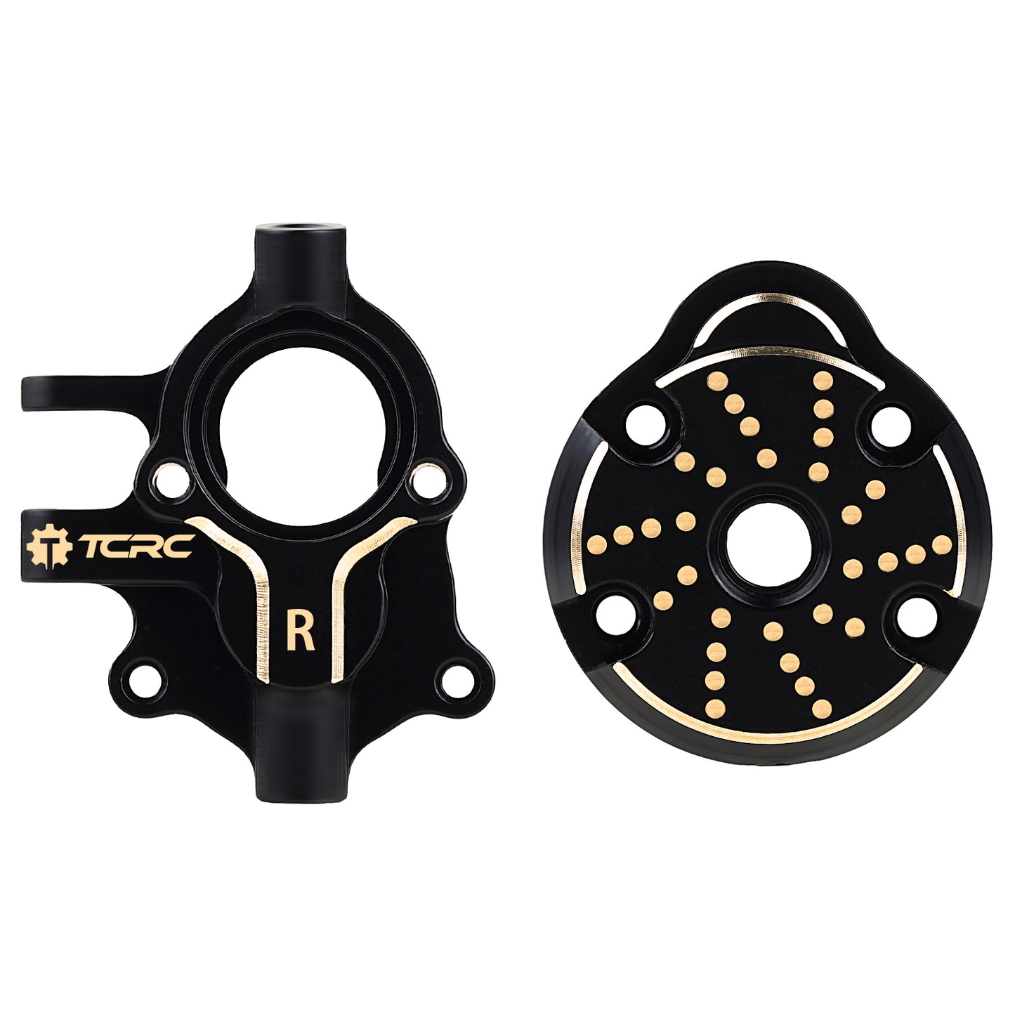 TCRC Brass Front Steering Knuckles Outer Portal Cover+Inner Portal Cover Housing 33g/Pair Weights for Redcat Ascent-18