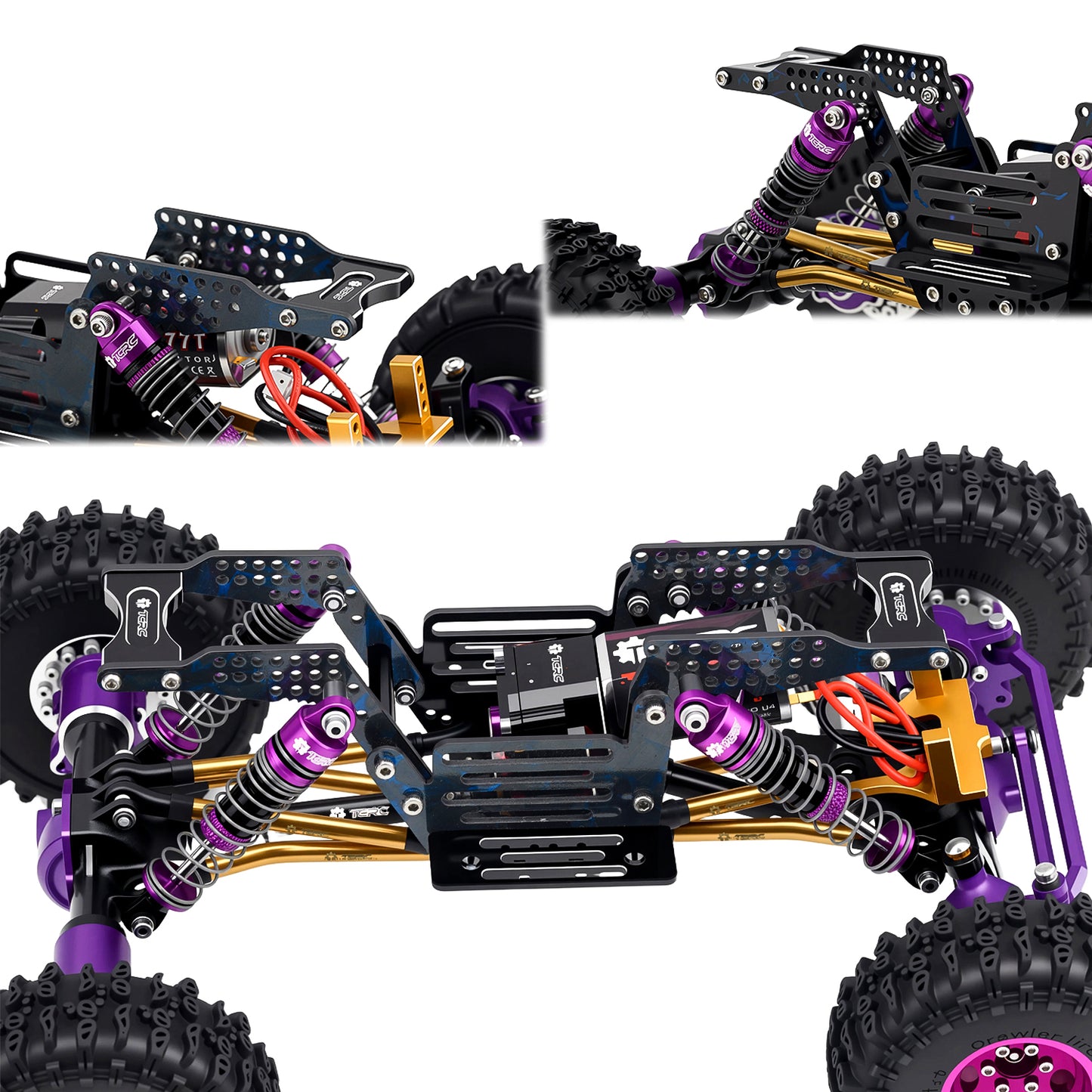Blue Forged Carbon Fiber LCG Chassis Kit High Gloss Frame Rail for Redcat Ascent-18