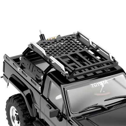TCRC Aluminum Bed Rack & Spare Tire Carrier & Anti-skid Plate Board with Colored Reflective Luggage Rope Set For HPI Venture18