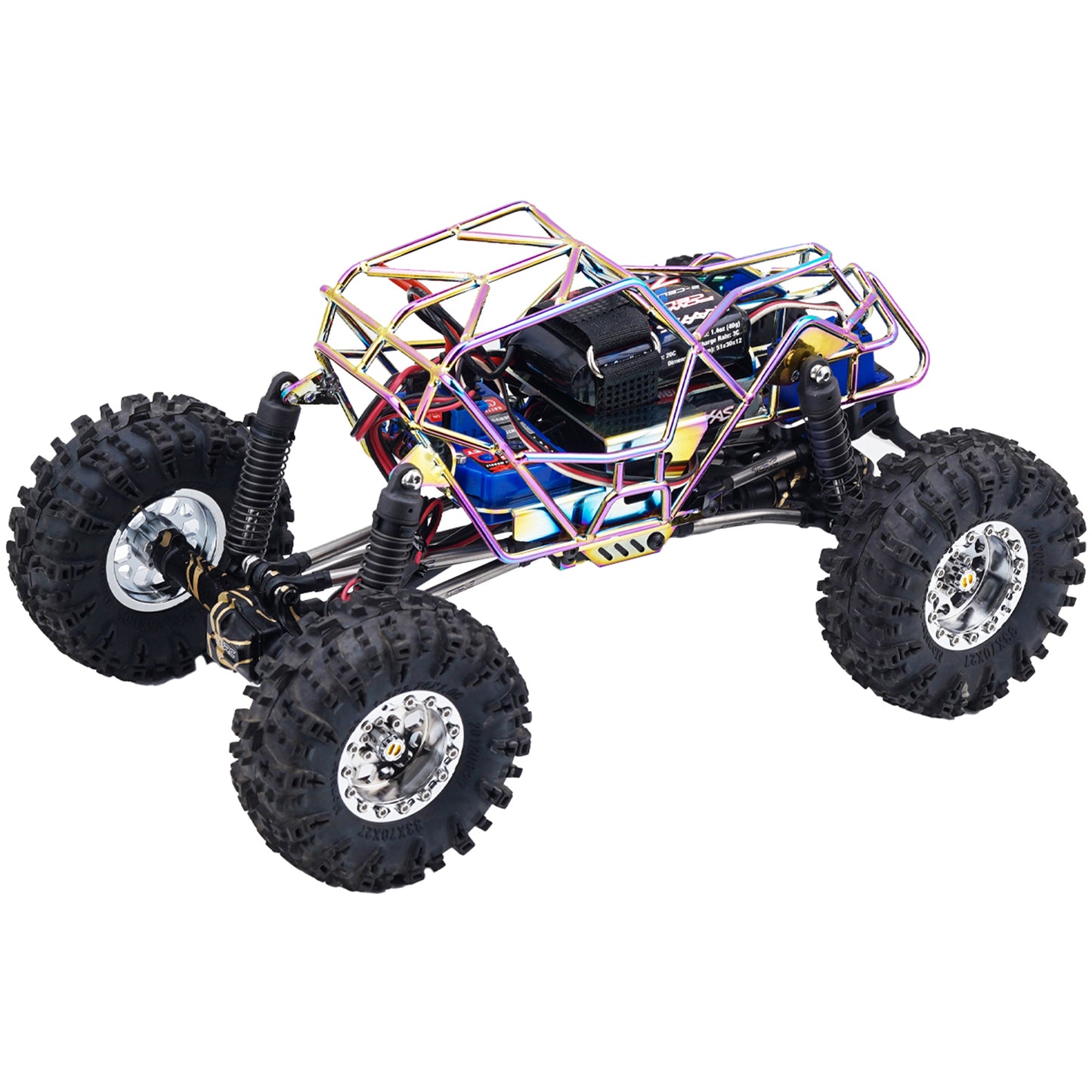 CRC Metal Roll Cage Body Shell with Aluminum LED Lamp Holder for 1/18 TRX4M Defender Bronco Crawler Truck