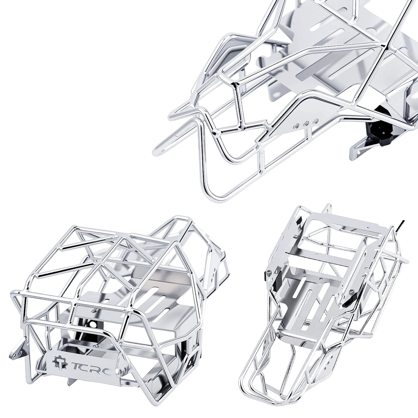CRC Metal Roll Cage Body Shell with Aluminum LED Lamp Holder for 1/18 TRX4M Defender Bronco Crawler Truck