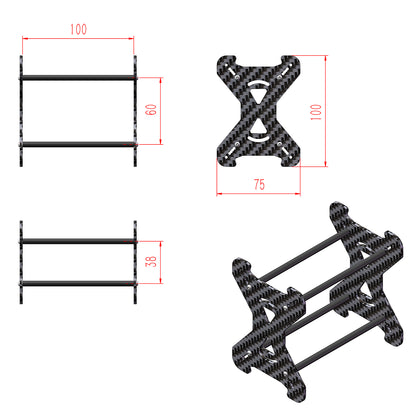 TCRC Extended Carbon Fiber 0.7” 1.0" 1.3" Aluminum Wheel Tires Rack for 1/18 1/24 1/30 1/32 RC Crawler Car Upgrades