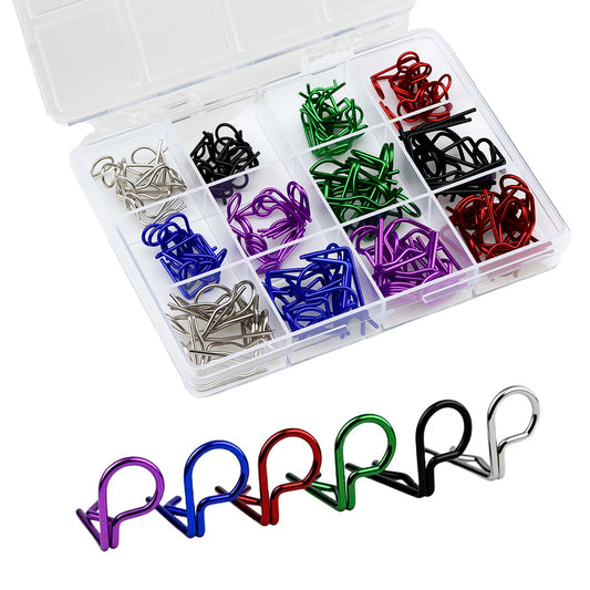 TCRC 120pcs Colorful 90-Degree Angle RC Body Clips Bent Springy Pins(2 sizes-Pack)