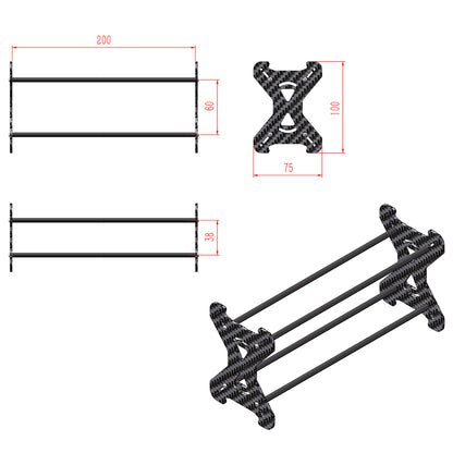 TCRC Extended Carbon Fiber 0.7” 1.0" 1.3" Aluminum Wheel Tires Rack for 1/18 1/24 1/30 1/32 RC Crawler Car Upgrades