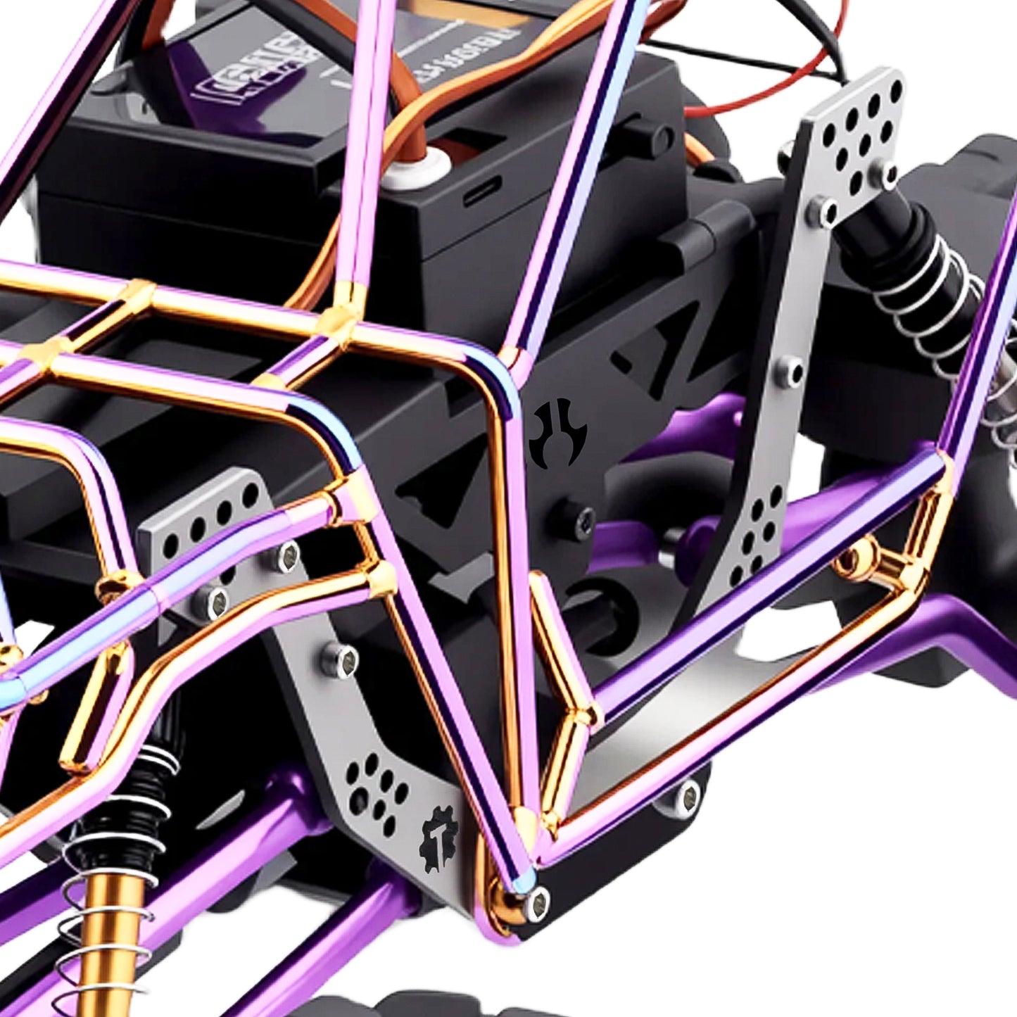 TCRC GR5 Titanium Chassis Kit Frame Rail with Multiple shock mounting locations for 1/24 AX24 XC-1
