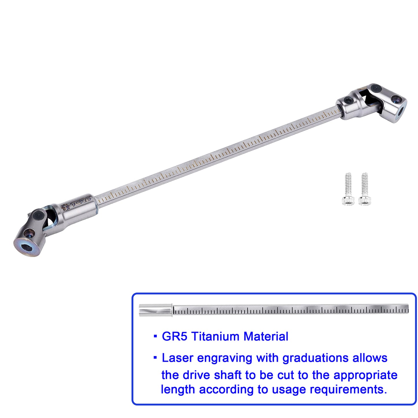 TCRC 114mm GR5 Titanium Cut-to-Length Drive Shaft with D Shaped Hole for HPI Venture18 Upgrade