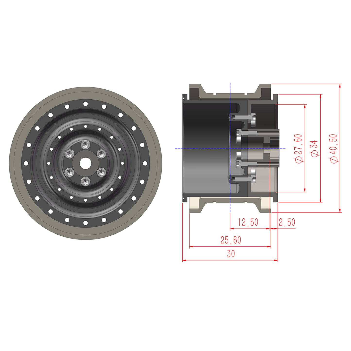 TCRC 4PCS Aluminum TRX4MT Beadlock Wheels Hubs for TRX-4MT F-150 K10 1/18 Scale Monster Truck