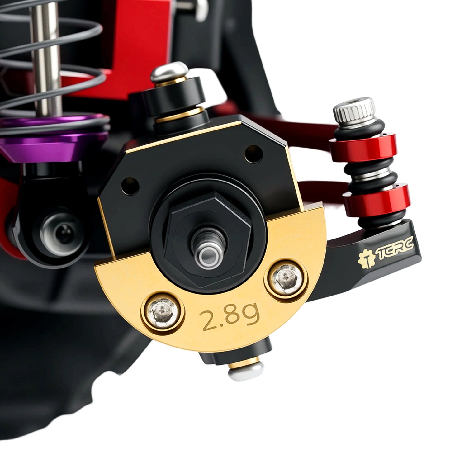 TCRC Brass Front Steering Knuckles + C-Hub with Adjustable Steering Block Weights Set 43g/Pair for HPI Venture18 Straight Axle Upgrade