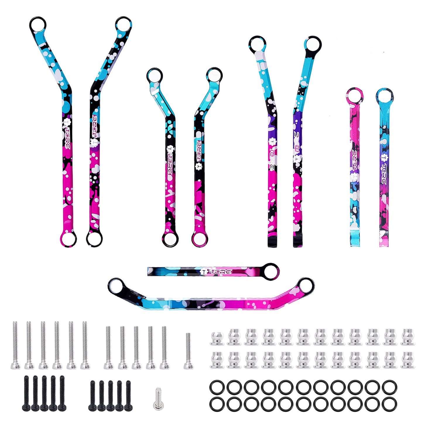 TCRC Splash Anodizing Aluminum High Clearance Chassis Links Set for Axial SCX30 1/30 RC Crawler Car Upgrades