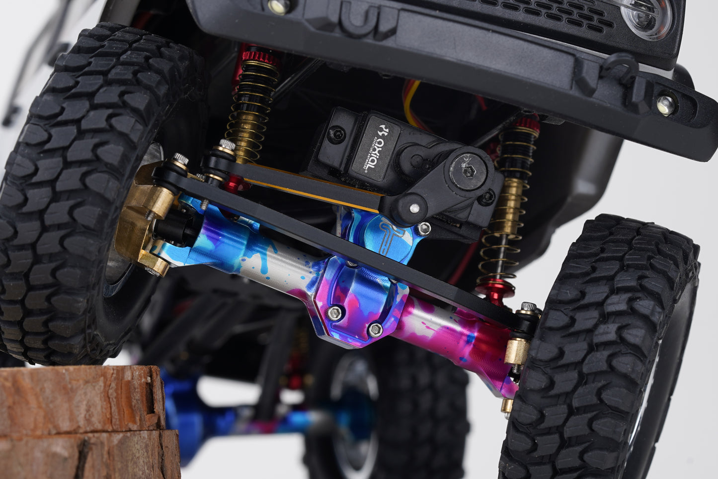 TCRC Colorful Splash Anodizing Aluminum Front & Rear Axle Housing with Diff Covers Set for Axial SCX24
