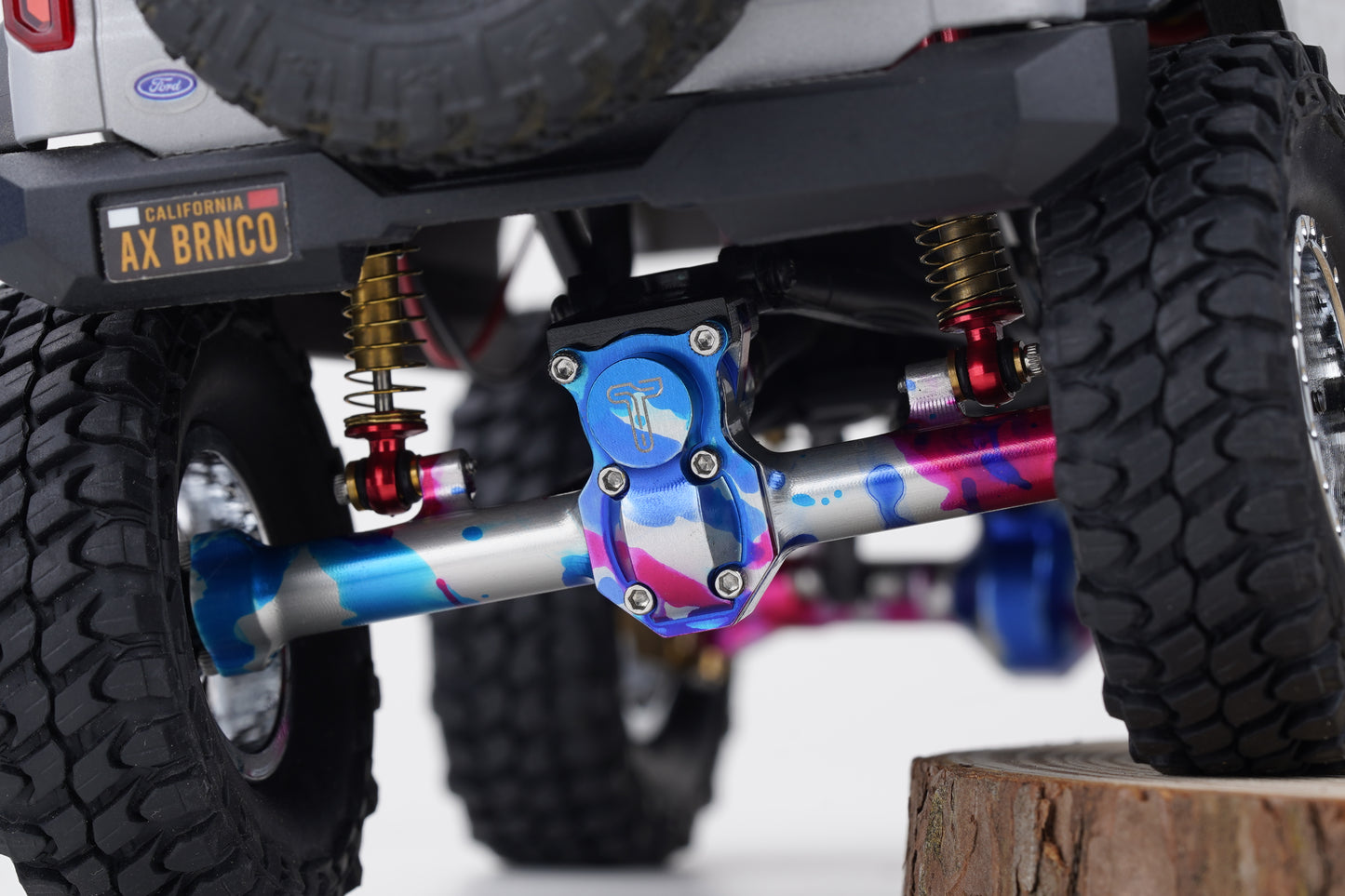TCRC Colorful Splash Anodizing Aluminum Front & Rear Axle Housing with Diff Covers Set for Axial SCX24